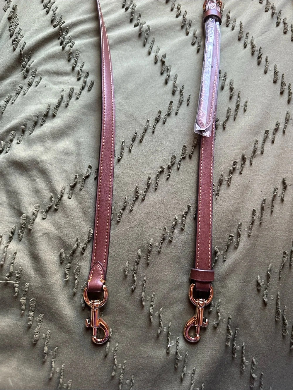 Coach Leather Crossbody Strap in Tan/Gold with Gold Hardware